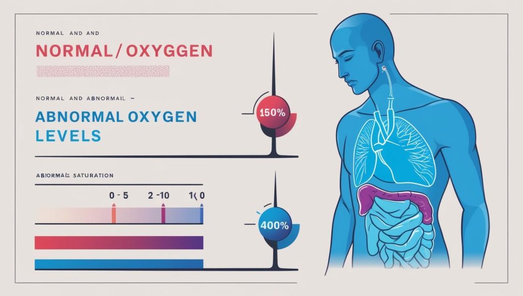 Ilustrasi grafik kadar oksigen normal dan abnormal.