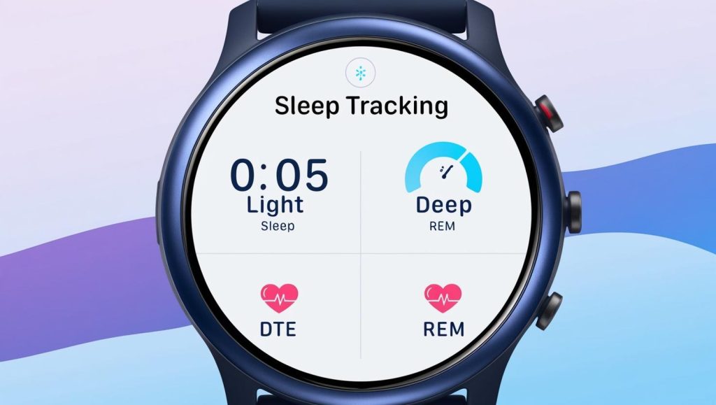 Screenshot tampilan pelacakan tidur dari smartwatch.